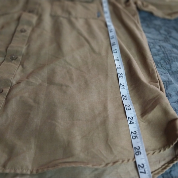 COLUMBIA Size L Tan Elegant Formal Shirt Blouse - Picture 7 of 11